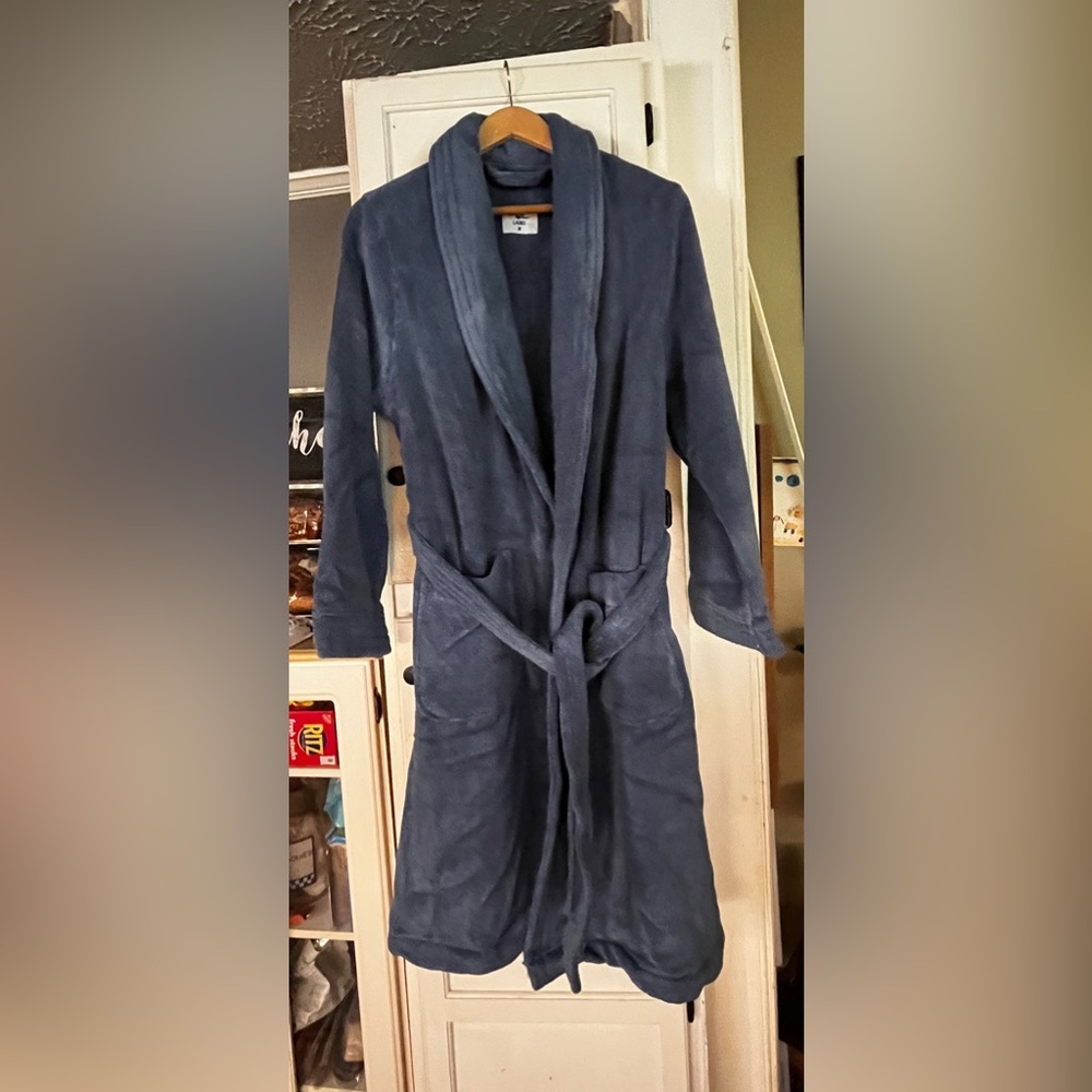 Men’s My Pillow Heavyweight Navy Bath Robe Size M